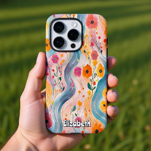 Floral River Pattern iPhone 16 Pro Case