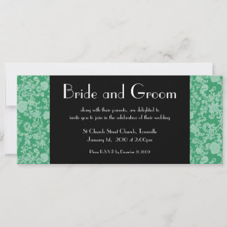 Floral Rococo Wedding, 4"x9.25" invitation