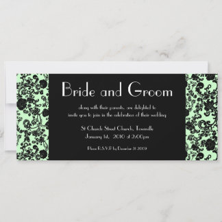 Floral Rococo Wedding, 4"x9.25" invitation