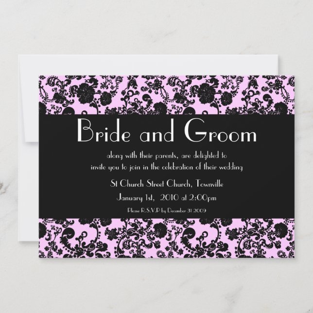 Floral Rococo Wedding, 5"x7" invitation (Front)