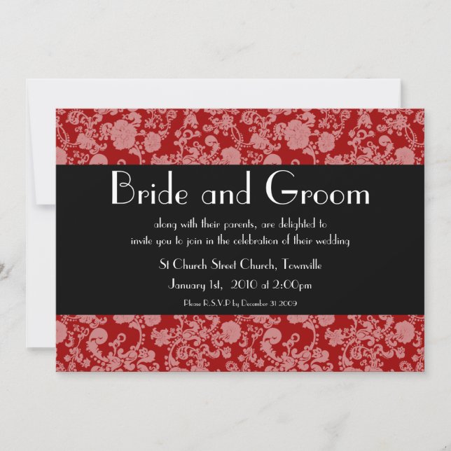Floral Rococo Wedding, 5"x7" invitation (Front)