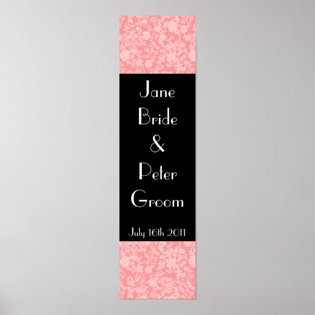 Floral Rococo Wedding, decorative banner Poster (Front)