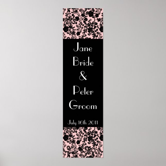 Floral Rococo Wedding, decorative banner Poster (Front)