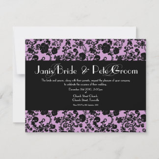 Floral Rococo Wedding - monogrammed, 4.25"x5.5" Invitation