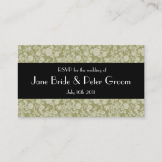 Floral Rococo Wedding, RSVP mini cards