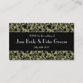 Floral Rococo Wedding, RSVP mini cards