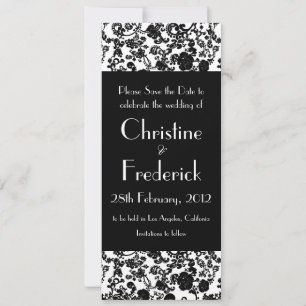 Floral Rococo Wedding, save the date announcement