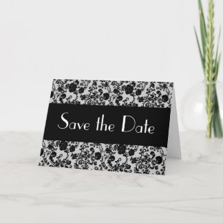 Floral Rococo Wedding, save the date card