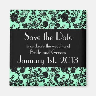Floral Rococo Wedding, save the date magnet