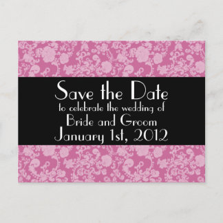 Floral Rococo Wedding, save the date postcard