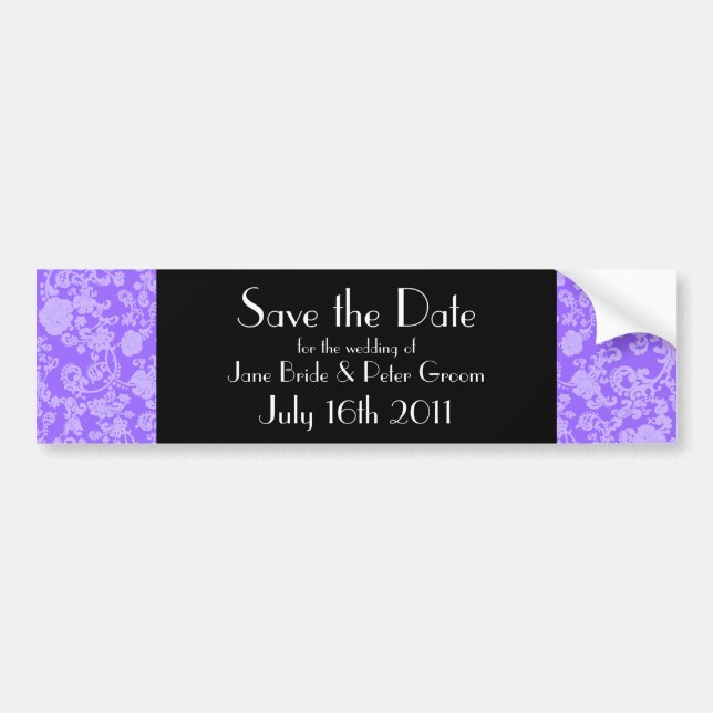 Floral Rococo Wedding, save the date sticker (Front)
