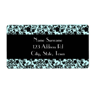 Floral Rococo Wedding, shipping label