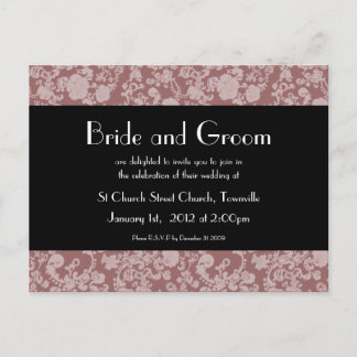 Floral Rococo Wedding, wedding invitation postcard