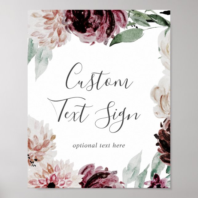Floral Romance Cards & Gifts Custom Text Sign (Front)