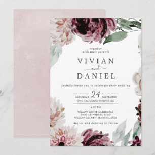 Floral Romance Casual Wedding Invitation