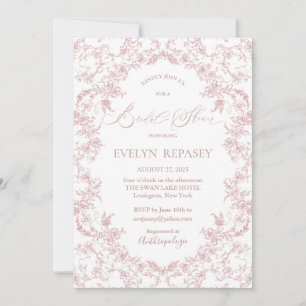 Floral Romance Chinoiserie Mauve Bridal Shower Invitation