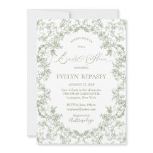 Floral Romance Chinoiserie  Sage Bridal Shower 