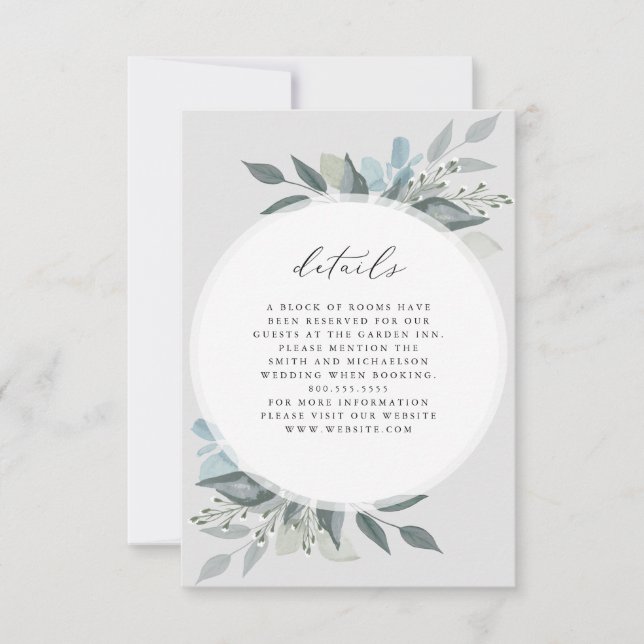 Floral Romance Details RSVP Card (Front)