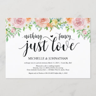 Floral Romance Elopement Reception Invitation Card
