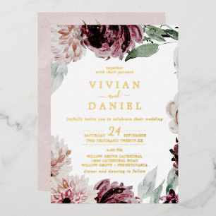 Floral Romance Gold Foil All In One Wedding