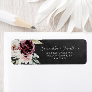 Floral Romance   Grey Return Address Label