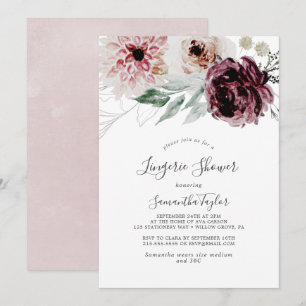 Floral Romance Lingerie Shower Invitation