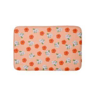 Floral Romance (peach background) Bath Mat
