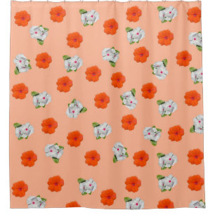 Floral Romance (peach background) Shower Curtain