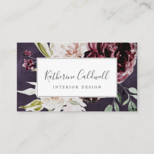 Floral Romance Plum Business Card