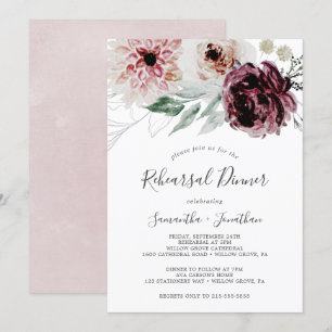 Floral Romance Rehearsal Dinner Invitation
