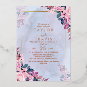 Floral Romance Rose Gold Foil All-In-One Wedding 