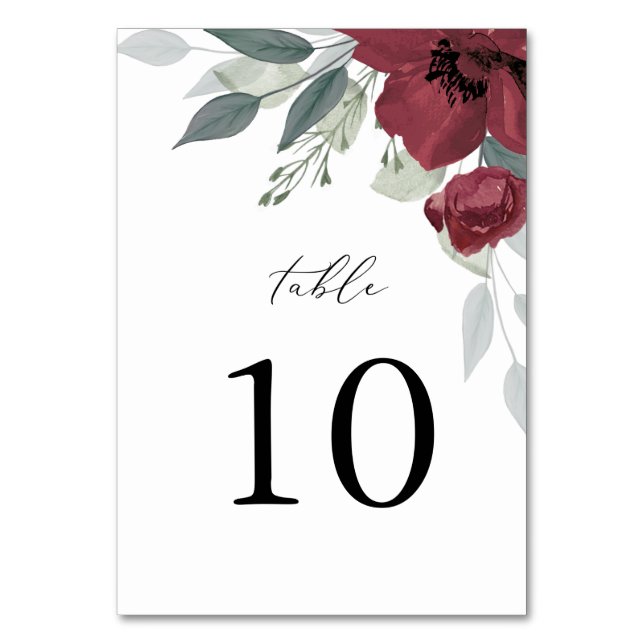 Floral Romance Table Number (Front)