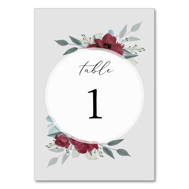 Floral Romance Table Number (Front)