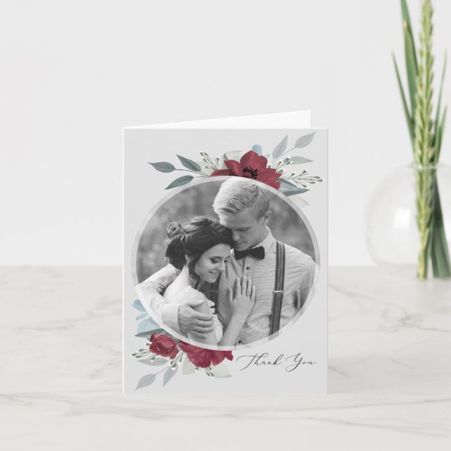 Floral Romance Thank You Invitation (Front)