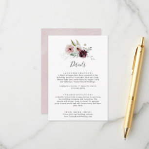 Floral Romance Wedding Details Enclosure Card