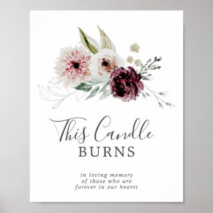 Floral Romance Wedding Memorial Sign