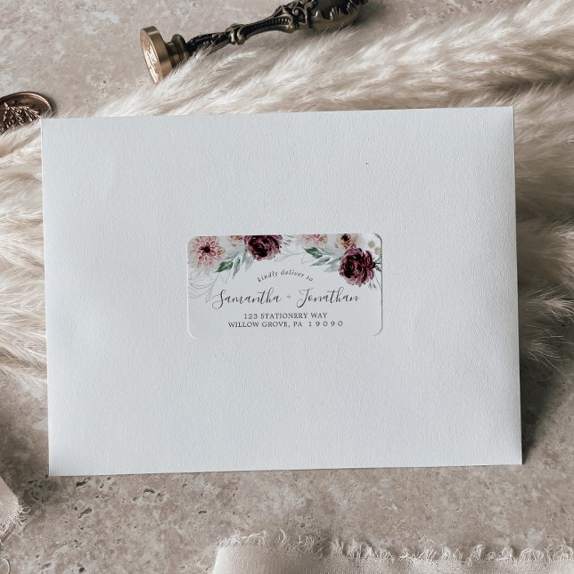 Floral Romance Wedding RSVP Address Labels (Creator Uploaded)
