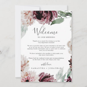 Floral Romance Wedding Welcome Letter & Itinerary