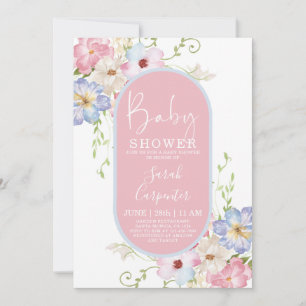 Floral Romantic Baby Shower Invitation