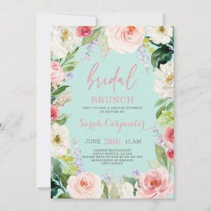 Floral Romantic Bridal Brunch Shower Invitation