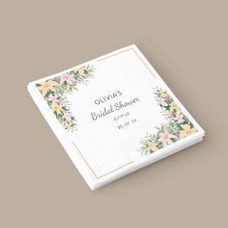 Floral Romantic Bridal Shower Napkin