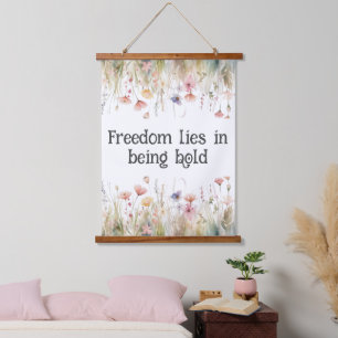 Floral, romantic watercolor flower, motivational hanging tapestry