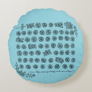 Floral Rosary Prayer Beads - Blessed Mother Mary D Round Cushion