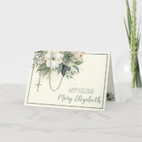 Floral Rosary Scripture Religious Birthday