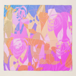 Floral rose and pink scarf