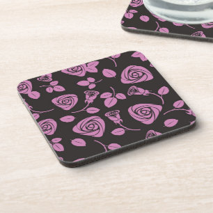 Floral Rose Background Coaster