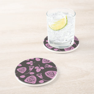 Floral Rose Background Coaster