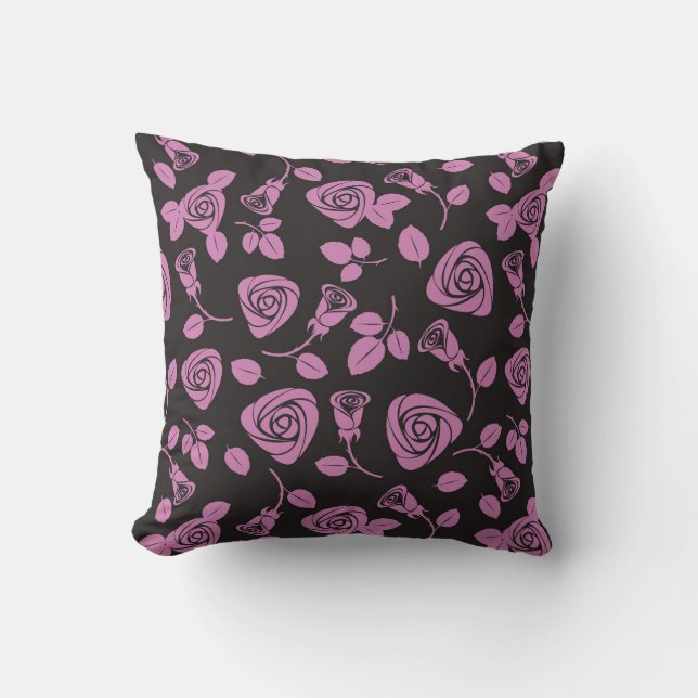 Floral Rose Background Cushion (Front)
