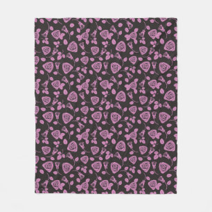 Floral Rose Background Fleece Blanket