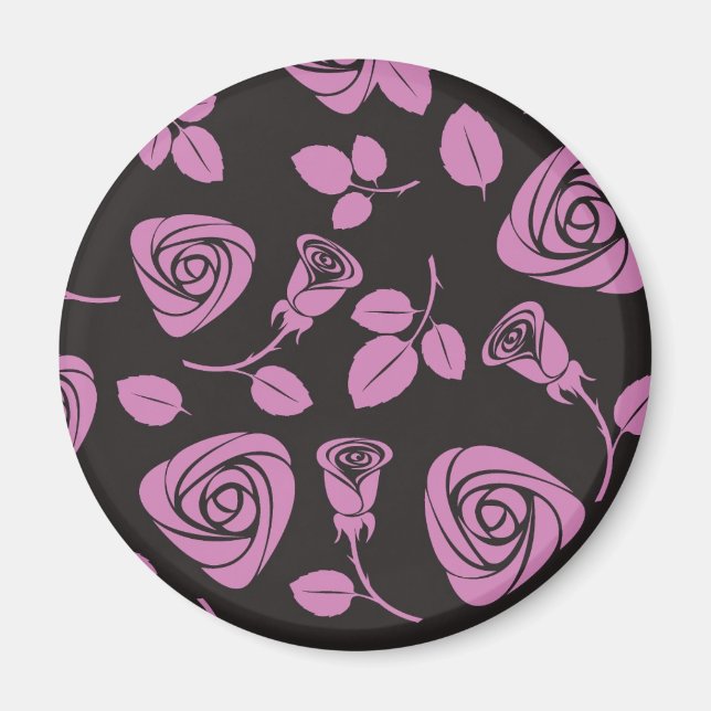 Floral Rose Background Magnet (Front)